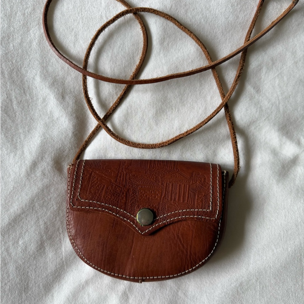Vintage Tooled Leather Mini Purse